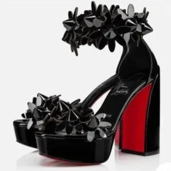 Christian Louboutin Black and Pink Heels main image 5